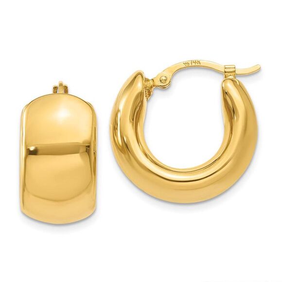 Wide Puffed Hoops in 14k Yellow Gold 17mm (5/8 Inch)